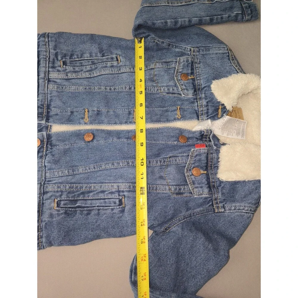 Girls Levi Strauss Denim Jacket With Sherpa Lining Size M 10-12 Years